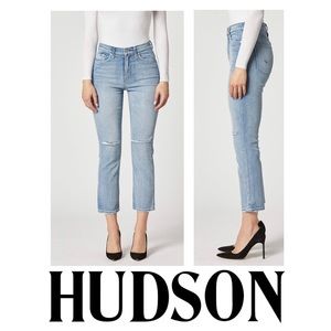 New Hudson High Rise Straight Cropped Ankle Jeans